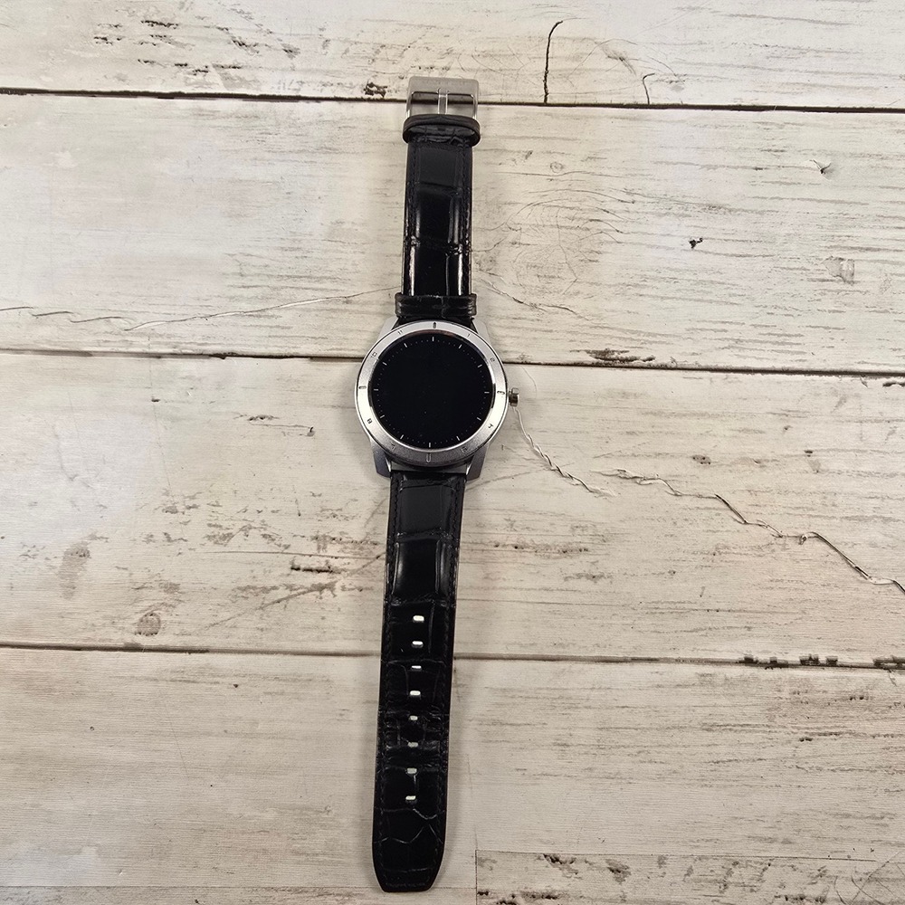 Kenneth‎ Cole New York GD21740 Smartwatch Silver Case Black Leather Strap Watch